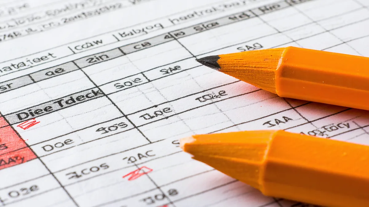 Data analyst reviewing construction schedule charts and RFI logs